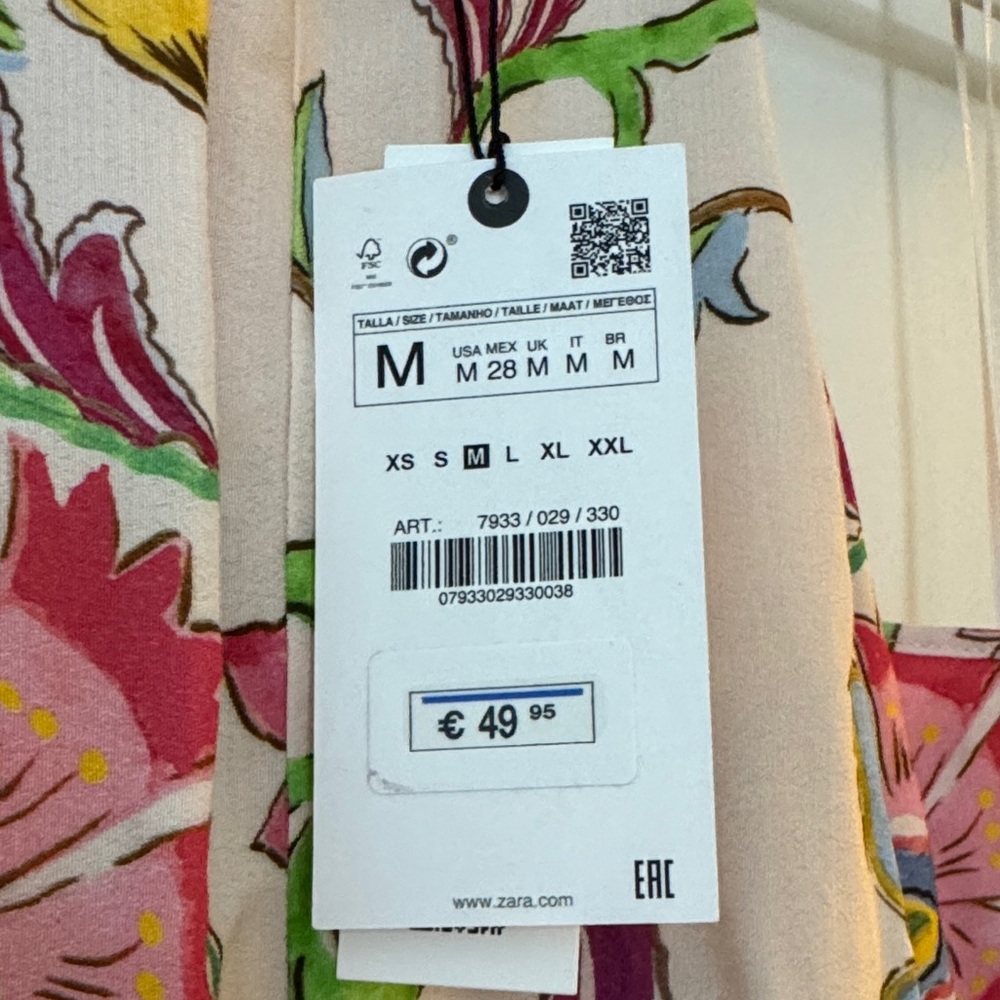 NWT Zara Floral Halter Maxi Dress in Blue Yellow Pink and Cream - Picture 7 of 8